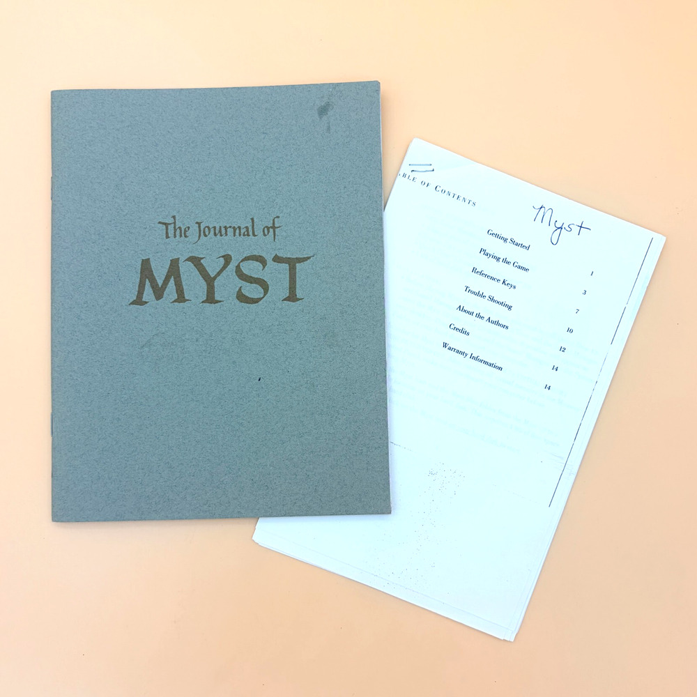 Myst Journal Broderbund PC Game Companion Notebook 1993 Vintage + Copy Manual